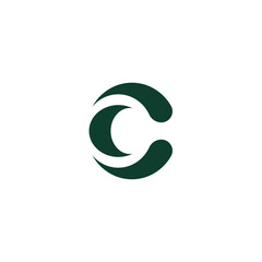 Logo Abstract Simple Initial Letter C Vector on White Background