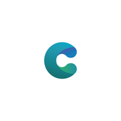 Logo Abstract Simple Initial Letter C Vector on White Background