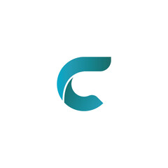 Logo Abstract Simple Initial Letter C Vector on White Background