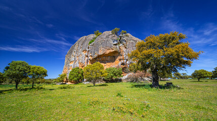 La Peña Gorda Inselberg, Episyenite Rock, La Peña Village, Salamanca, Castilla y León, Spain, Europe