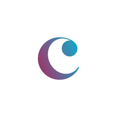 Logo Abstract Simple Initial Letter C Vector on White Background