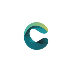 Logo Abstract Simple Initial Letter C Vector on White Background