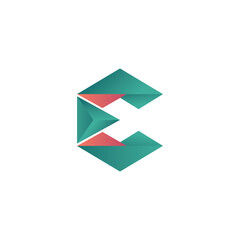 Logo Abstract Simple Initial Letter C Vector on White Background