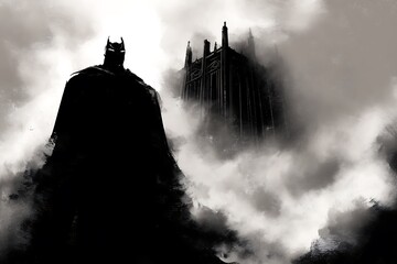Gotham City protector standing guard
