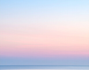 Pastel morning sky and calm sea with soft colors