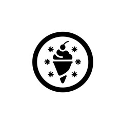 Ice cream logo. Icon vector in black color with white background.