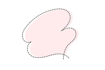 点線で作ったシンプルなかわいい吹き出し　ピンク
