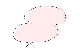 点線で作ったシンプルなかわいい吹き出し　ピンク