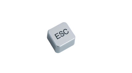 Photo of small cube-shaped ESC button isolated on transparent background.png