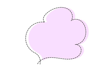 点線で作ったシンプルなかわいい吹き出し　紫
