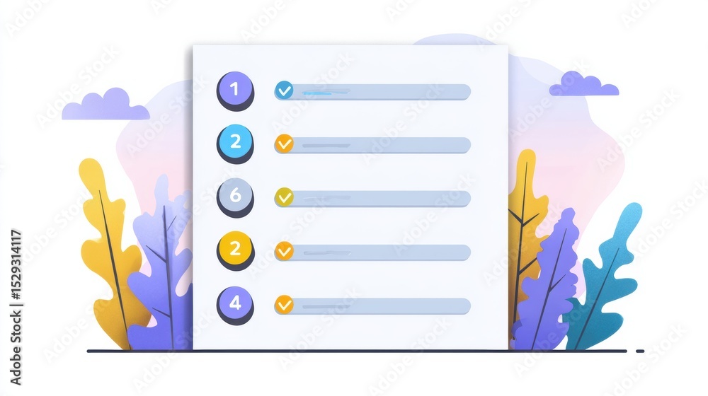 Poster Steps to Improve Concentration With a Minimalistic Infographic Offering Space for Notes and a Clear Numbered List