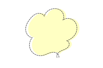 点線で作ったシンプルなかわいい吹き出し　黄色