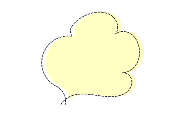 点線で作ったシンプルなかわいい吹き出し　黄色