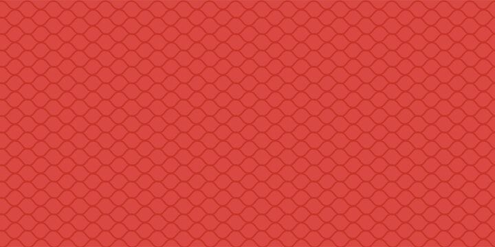 Snake skin background. Seamless pattern of squama, reptile scale. Chinese minimalistic grid art. Serpent surface texture in red and gold colors. Asian geometric ornament