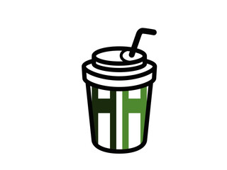 Refreshing Iced Coffee Cup With Straw On a Black Background