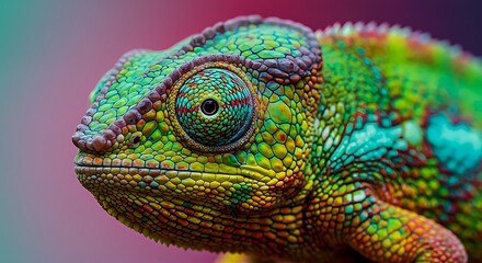 Naklejka premium Macro Shot of a Panther Chameleon Eye