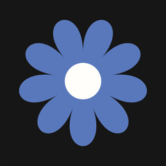 Abstract blue blossom in a decorative style, inspired by nature and shaped with clarity. A vivid floral element with visual harmony.