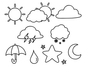 유치원 날씨 색칠공부 라인드로잉(kindergarten weather coloring line drawing)