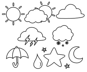 유치원 날씨 색칠공부 라인드로잉(kindergarten weather coloring line drawing)