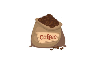 A Large Sack of Coffee Beans Freshly Harvested Today