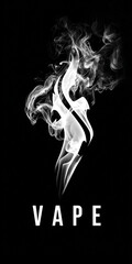 Abstract Vape text over black background