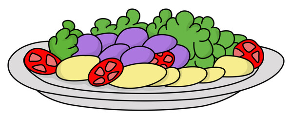 Delicious Fresh Salad With Colorful Ingredients On A Plate