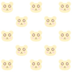 Fototapeta premium Adorable Kawaii Bear Faces Seamless Pattern Cute Animal Background