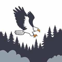 Obraz premium Playful Eagle in a Forest