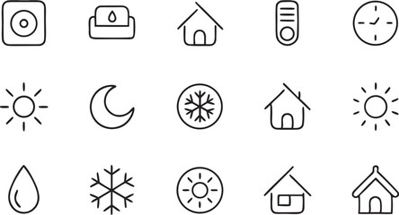 House and business vector icon set for web design