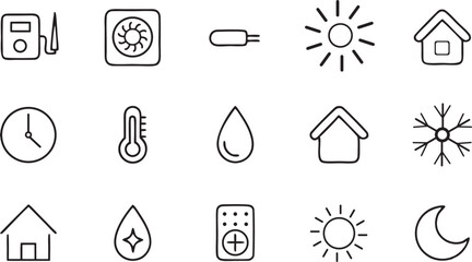 Eco vector icon set with clock, car, time, medical, and watch symbols for web design