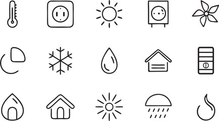 Ecology web icons set, vector nature symbols for home and business design