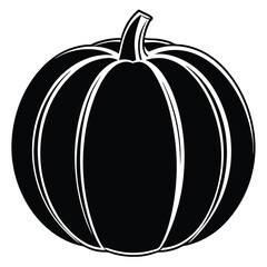 Black and white pumpkin shows detailed outlines, perfect for autumn themed creative projects