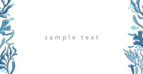 海草と海の生き物のバナー © slantwise