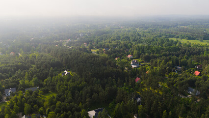 Widok z drona na miejscowość Marzysz Świętokrzyskie, Polska