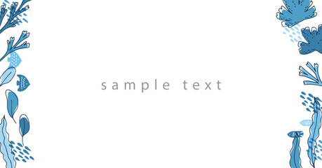 海草と海の生き物のバナー