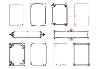 Ornamental label frames. decorative vintage frame and retro badge