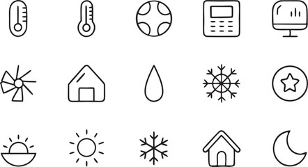 Home and business vector icon set for web design illustration