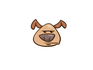 Cartoon Dog Character with a Grumpy Expression and Floppy Ears