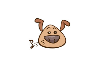 An Animated Cartoon Dog Waving Its Tail Happily Roundly