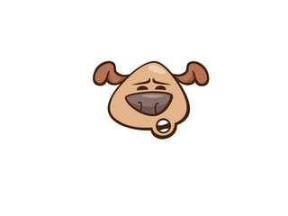 Animated Dog Head With Surprised Expression On The Black Background