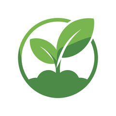 Green Sprout in Circle Symbolizing Growth Sustainability and Environmental Awareness for Eco Friendly Business and Organizations Branding