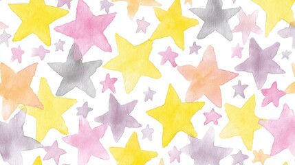 Pastel Watercolor Stars Pattern: A Dreamy Celestial Design