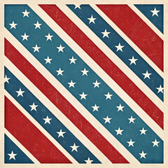 Obraz premium American patriotic background with diagonal stripes of red white blue and tiny stars for celebration