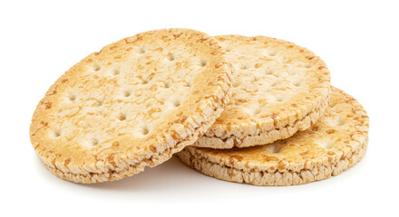 Crispy crackers isolated on white background