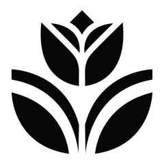 Minimalist Floral Icon Abstract Bloom Design