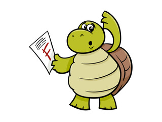 Turtle Showing Failed Grade Depicts Academic Failure and Disappointment