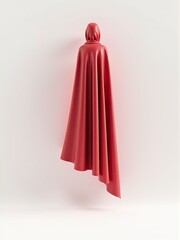 Elegant flowing red gown stands out against a clean white background, conveying grace and style.