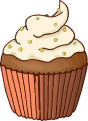 Pumpkin Cupcake with Cream

