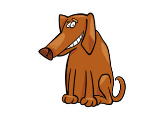 Happy Brown Dog Sitting and Smiling with Big Ears