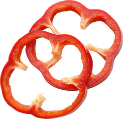 Overlapping red bell pepper rings